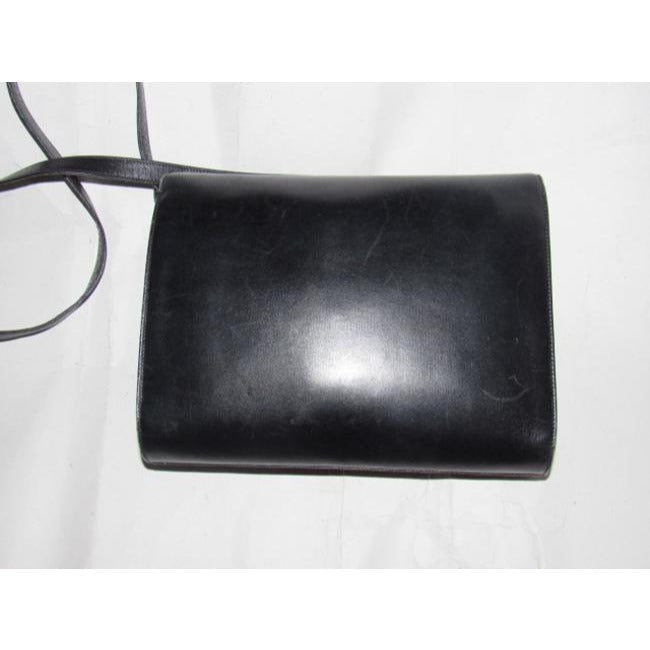 Gucci Two Way Glossy Blackhorsebit Accents Leather Shoulder Bag