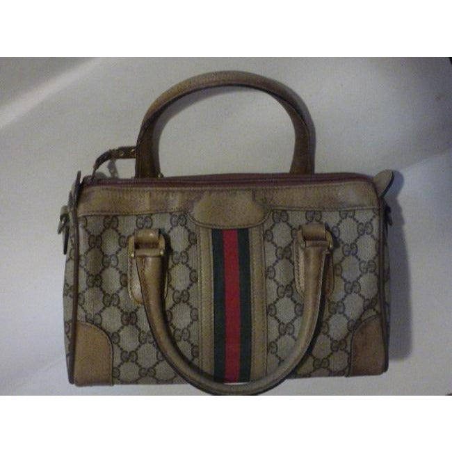 Gucci Boston Vintage Logo Brown Gg Canvas Satchel