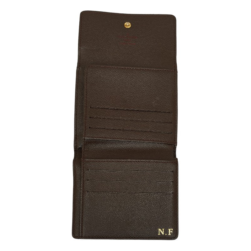 Louis Vuitton Damiere Portfolio Series Three Folded Wallet N61654 Brown PVC Leather  Louis Vuitton