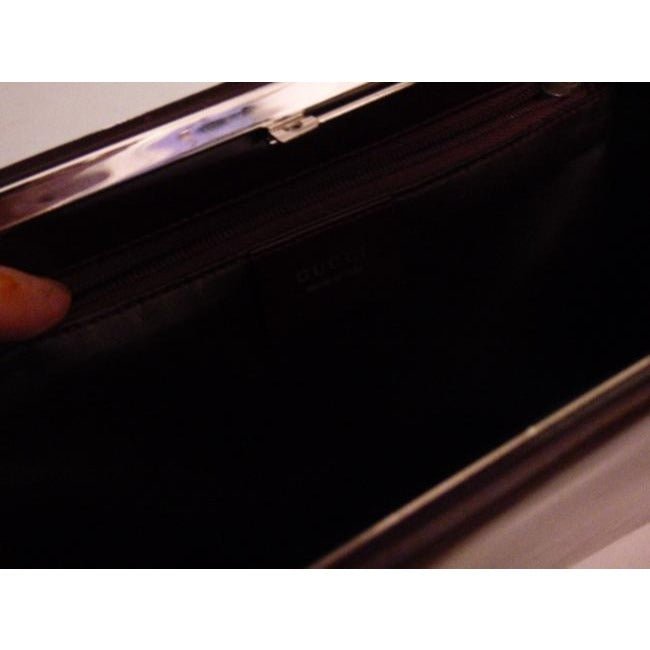 Gucci Vintage Glossy Brown Leather Shoulder Bag