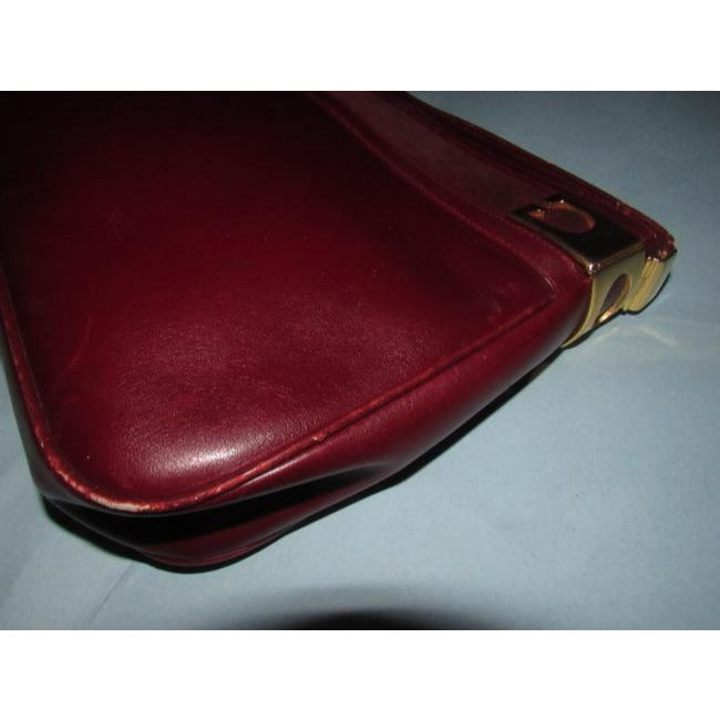 Gucci Vintage Pursesdesigner Purses Burgundy With Gold Accents Leather Hobo Bag