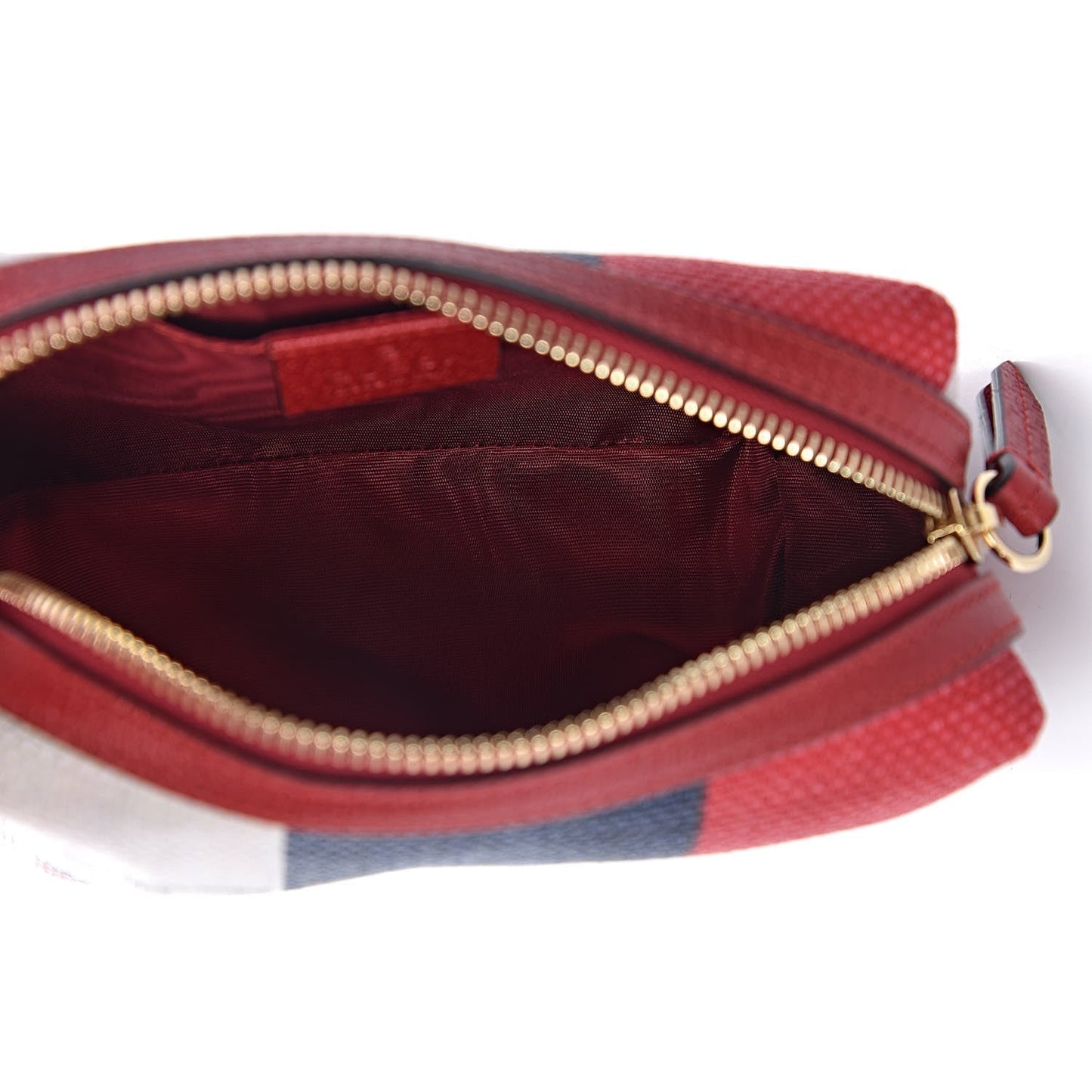 Gucci Sylvie Stripe Travel Pouch in Red, White and Blue