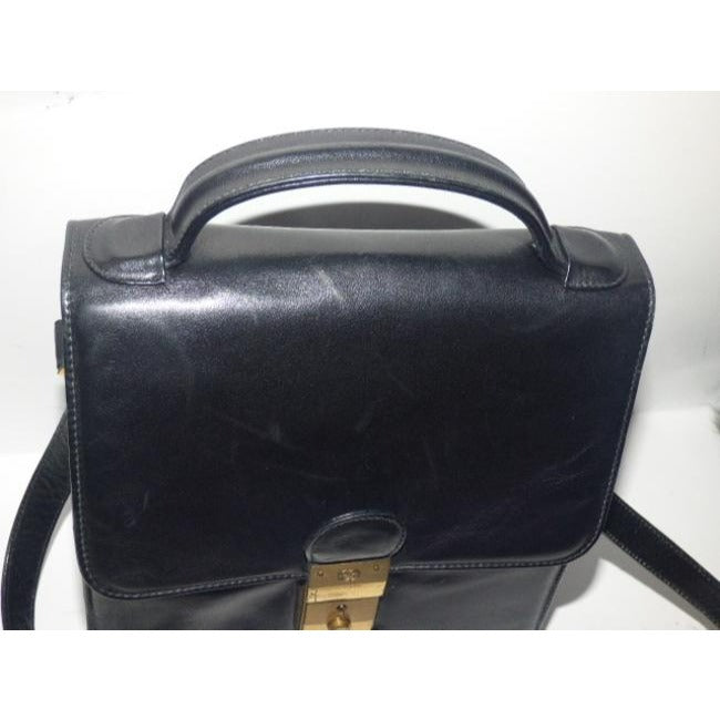 Gucci black smooth leather early Lady Lock two-way