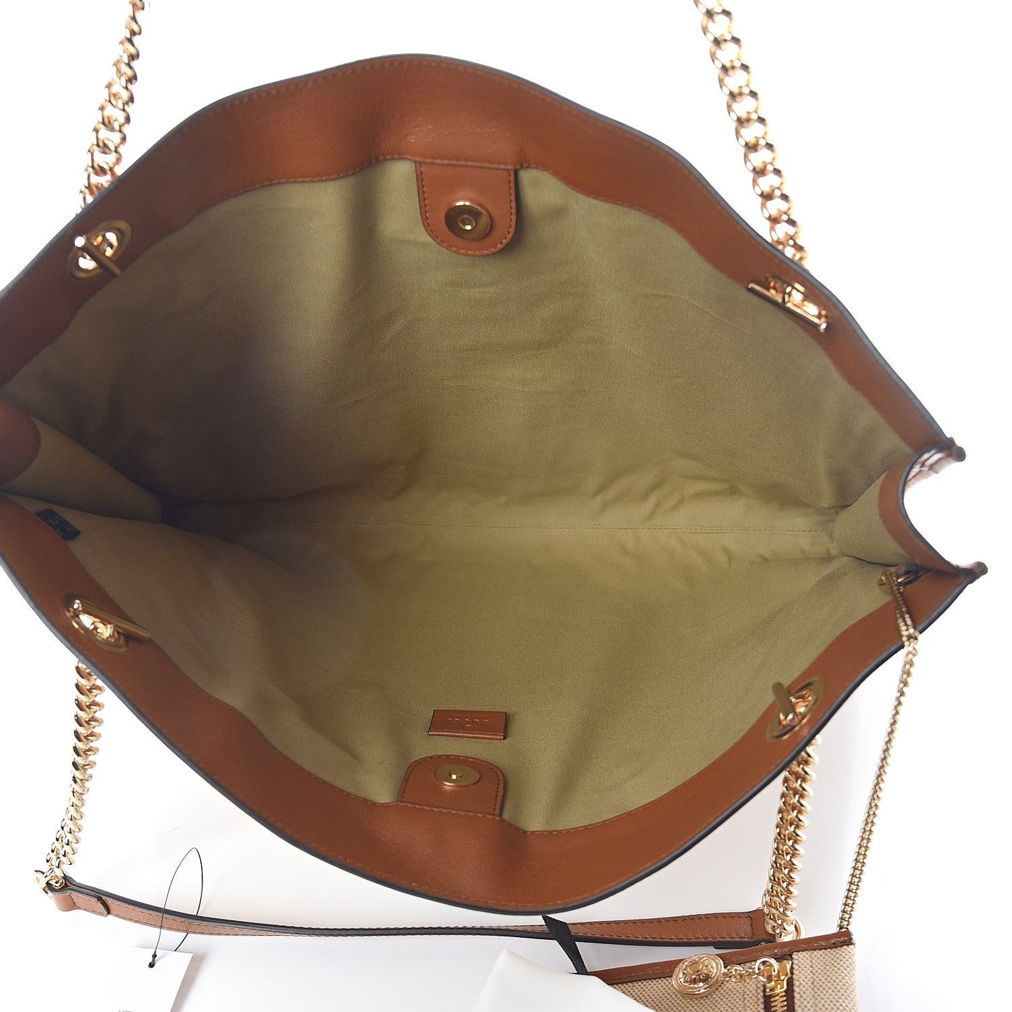 Gucci Rajah Large Canvas Tote Bag in Beige
