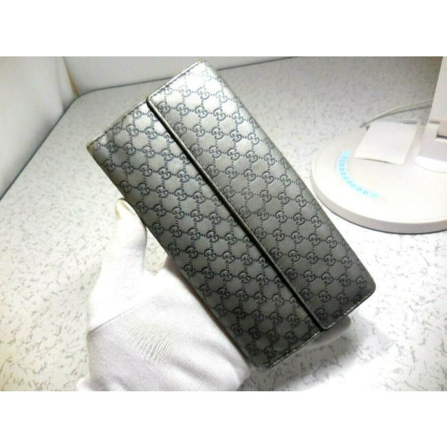 Gucci Microguccissima Silver Leather Xl Continental Wallet