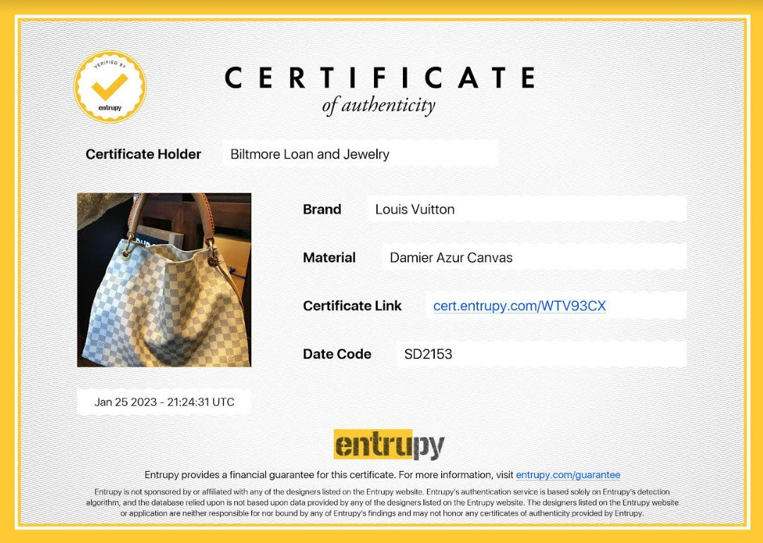 Louis Vuitton 2013 Damier Azur Canvas Artsy MM Hobo
