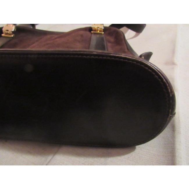 Gucci Vintage Pursesdesigner Purses Dark Brown Suede And Leather Leathersuede Satchel