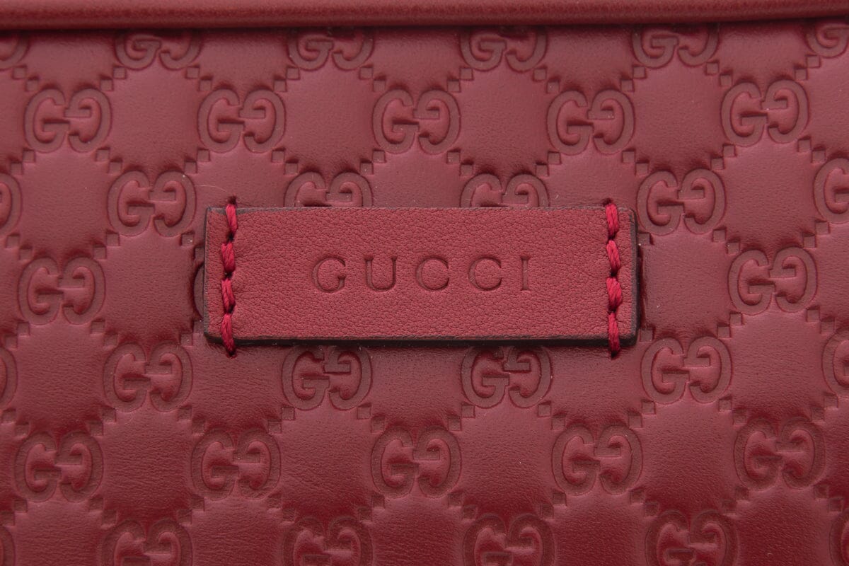 Gucci Microguccissima Red Leather Clutch Bag
