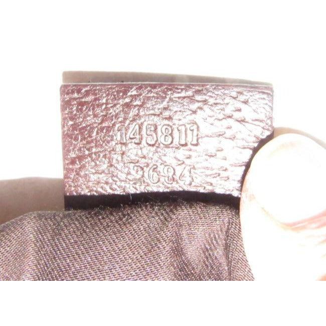 Gucci Guccissima Print Canvas Leather Brown W Red Green Strap