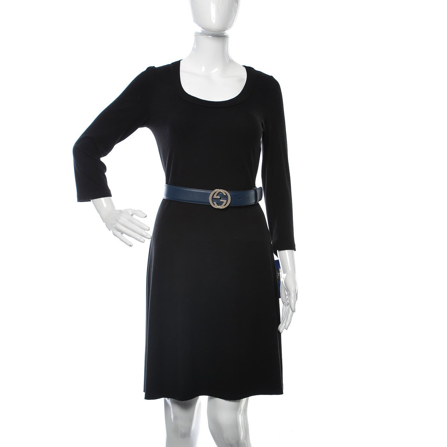 Gucci Interlocking GG Calfskin Belt in Cobalt Blue