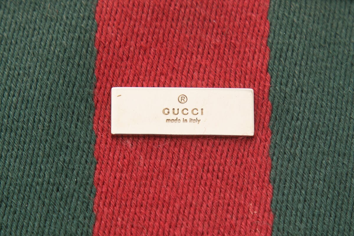 Gucci Tan Web Canvas Shoulder Handbag