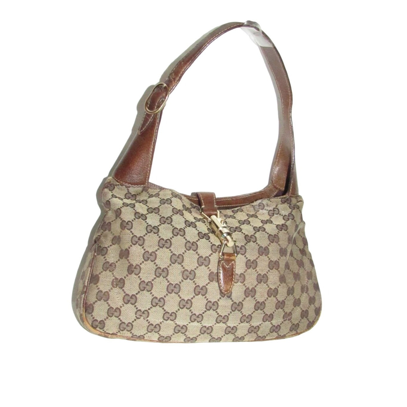 Gucci brown Guccissima print XL Jackie hobo with a gold piston clasp!