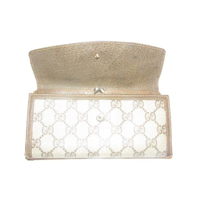 Gucci Brown Guccissima Print Xl Early Tri Fold Continental Wallet