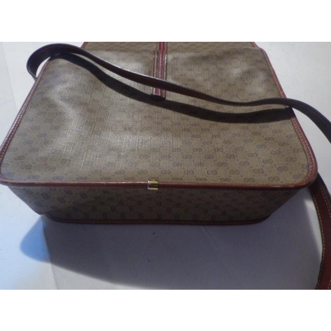 Gucci Vintage Pursesdesigner Purses Brown Leathersmall G Logo Print In Shades Of Brown With Redgreen