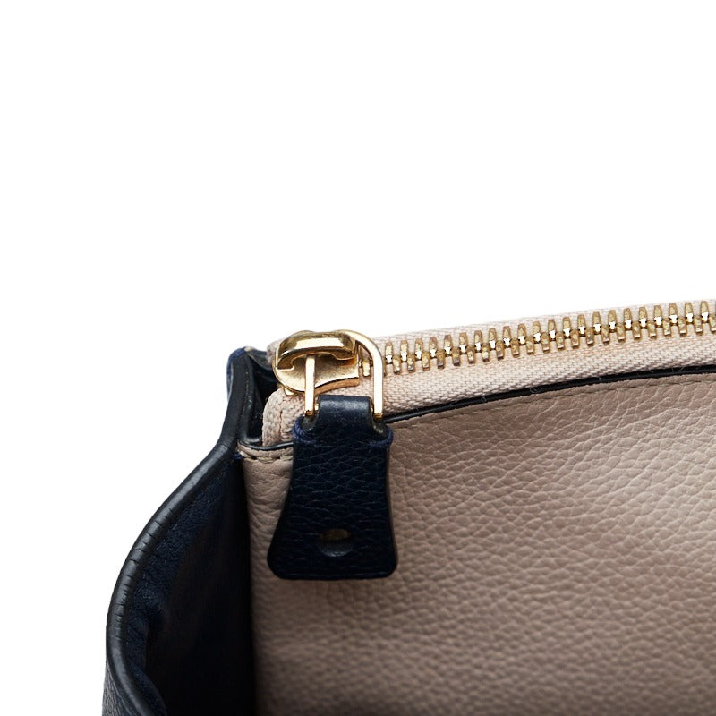 Louis Vuitton City Steamer MM Handbag M42496 Navy Beige Calf