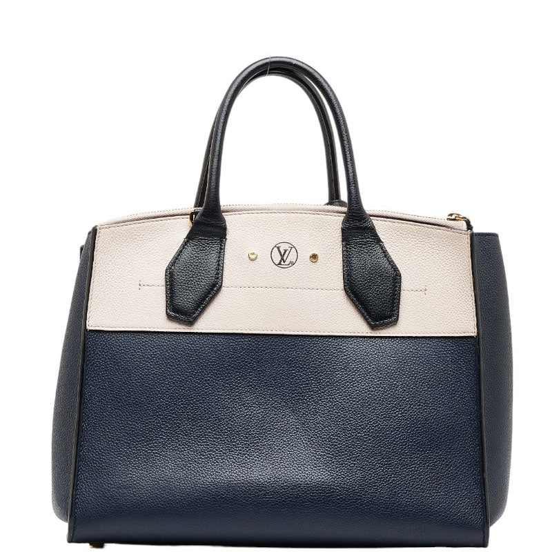 Louis Vuitton City Steamer MM Handbag M42496 Navy Beige Calf