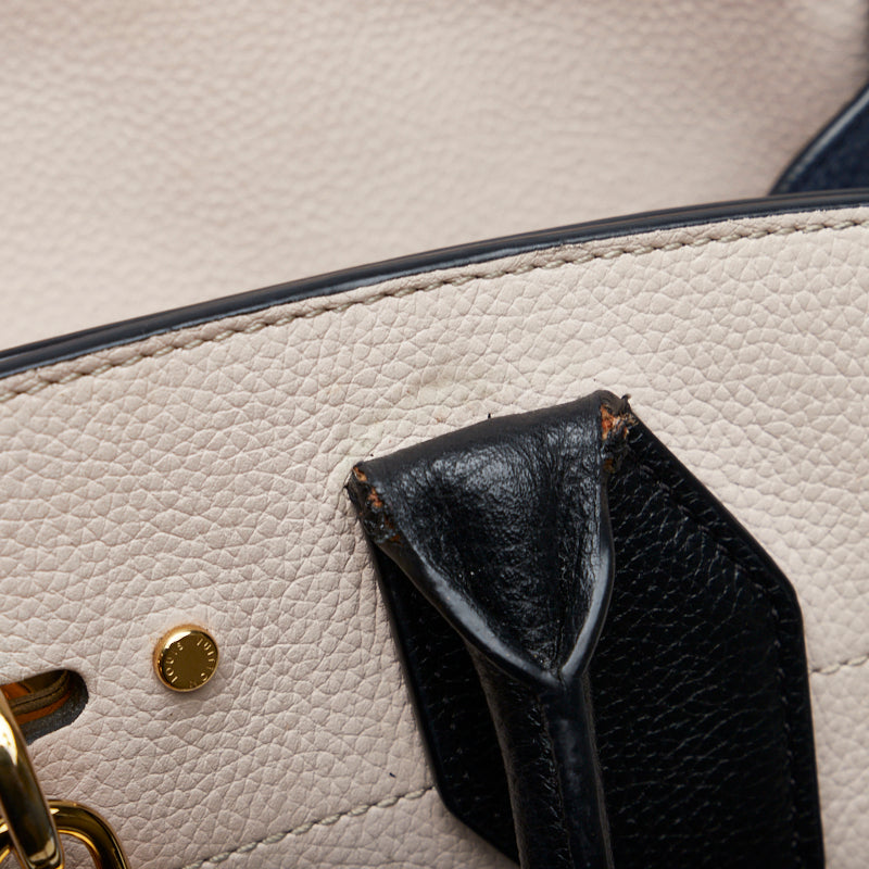 Louis Vuitton City Steamer MM Handbag M42496 Navy Beige Calf