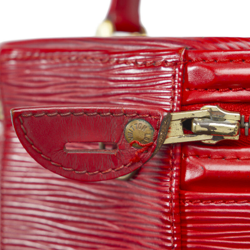 Louis Vuitton Epi Cannes Handbag Vanity Bag M48037 Castilian Red