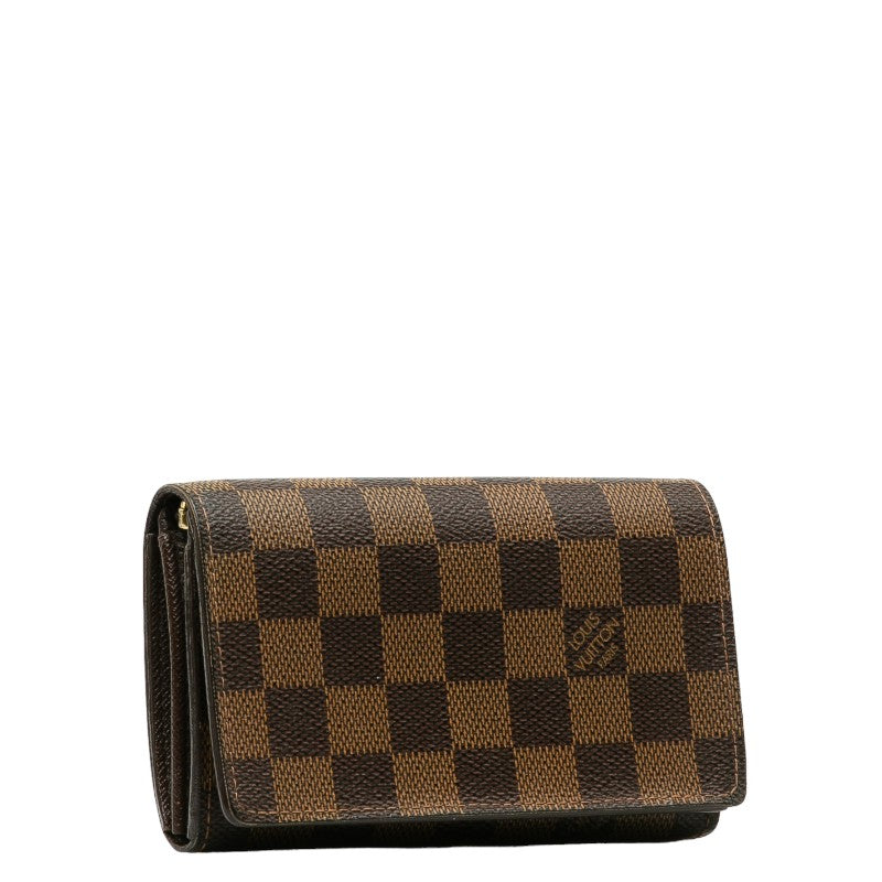 Louis Vuitton Damier Portefeuil Monet Vier Tresol Bi-Fold Wallet N61736 Brown