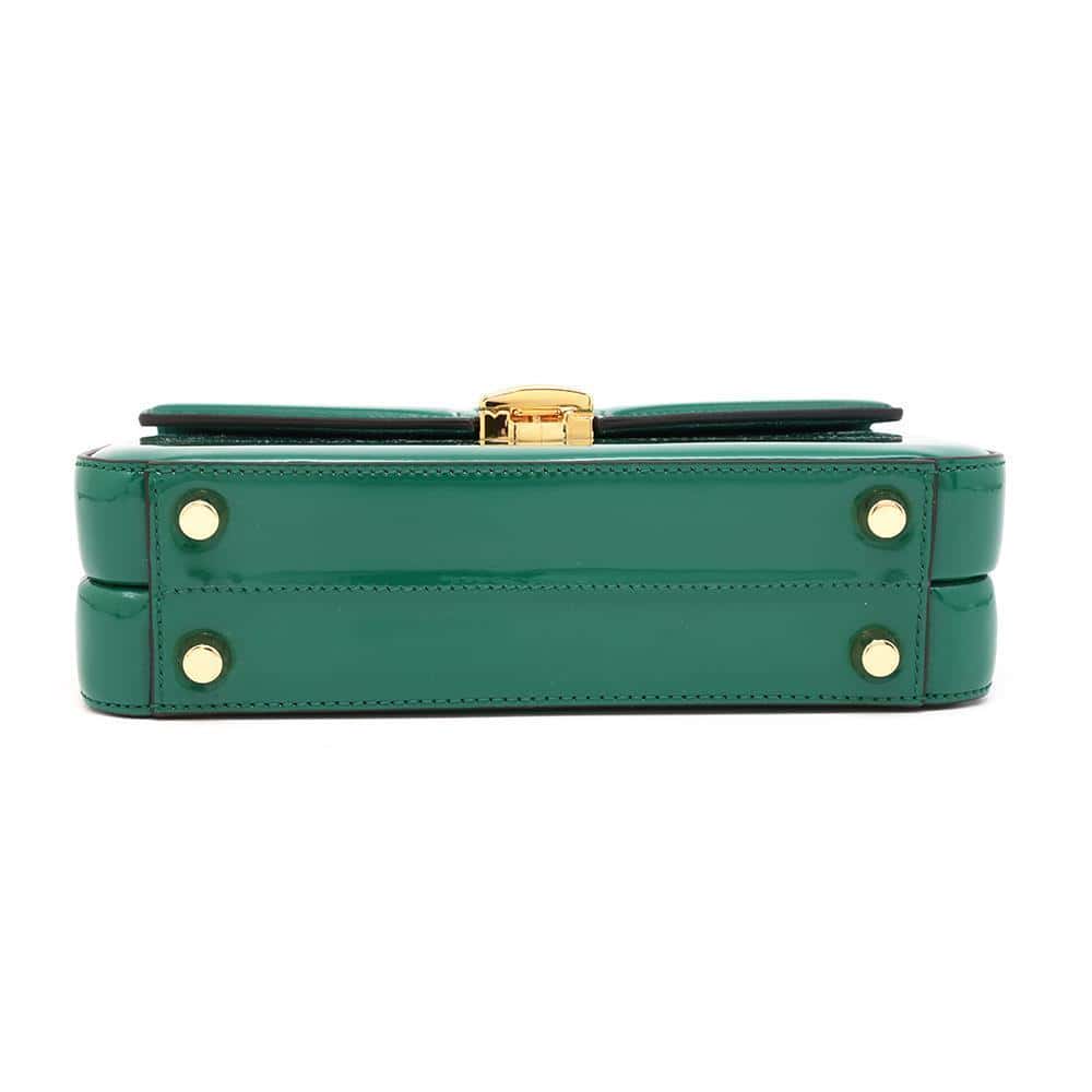GUCCI 1969 Sylvie Green589479 Patent Leather