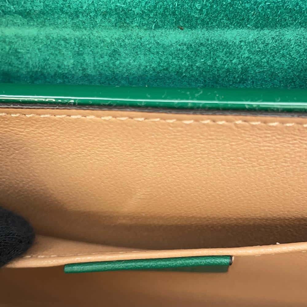 GUCCI 1969 Sylvie Green589479 Patent Leather
