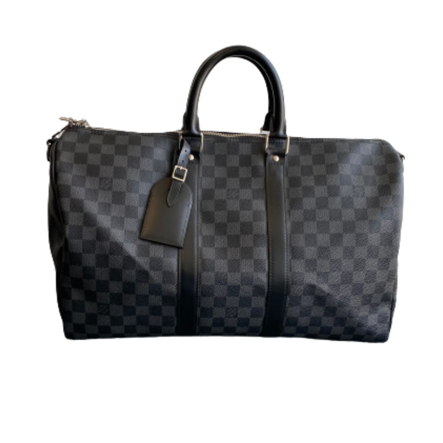 Louis Vuitton Black Canvas Keepall Bandouliere 45 travel bag