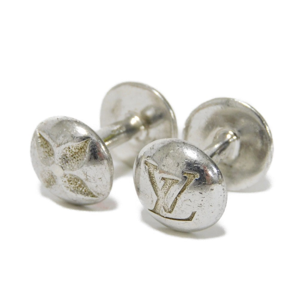LOUIS VUITTON cuffs M30976 Ag925 Silver Monogram Flower Buton de Manchette motif