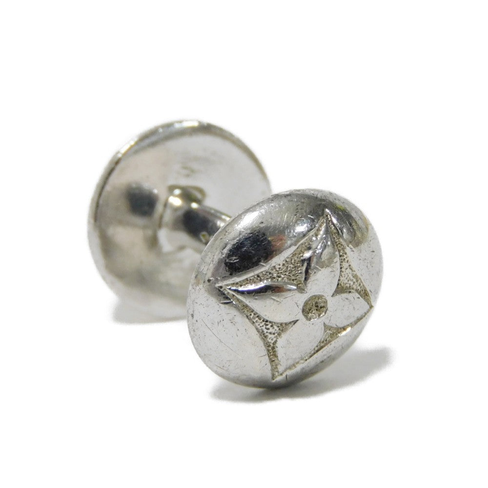 LOUIS VUITTON cuffs M30976 Ag925 Silver Monogram Flower Buton de Manchette motif