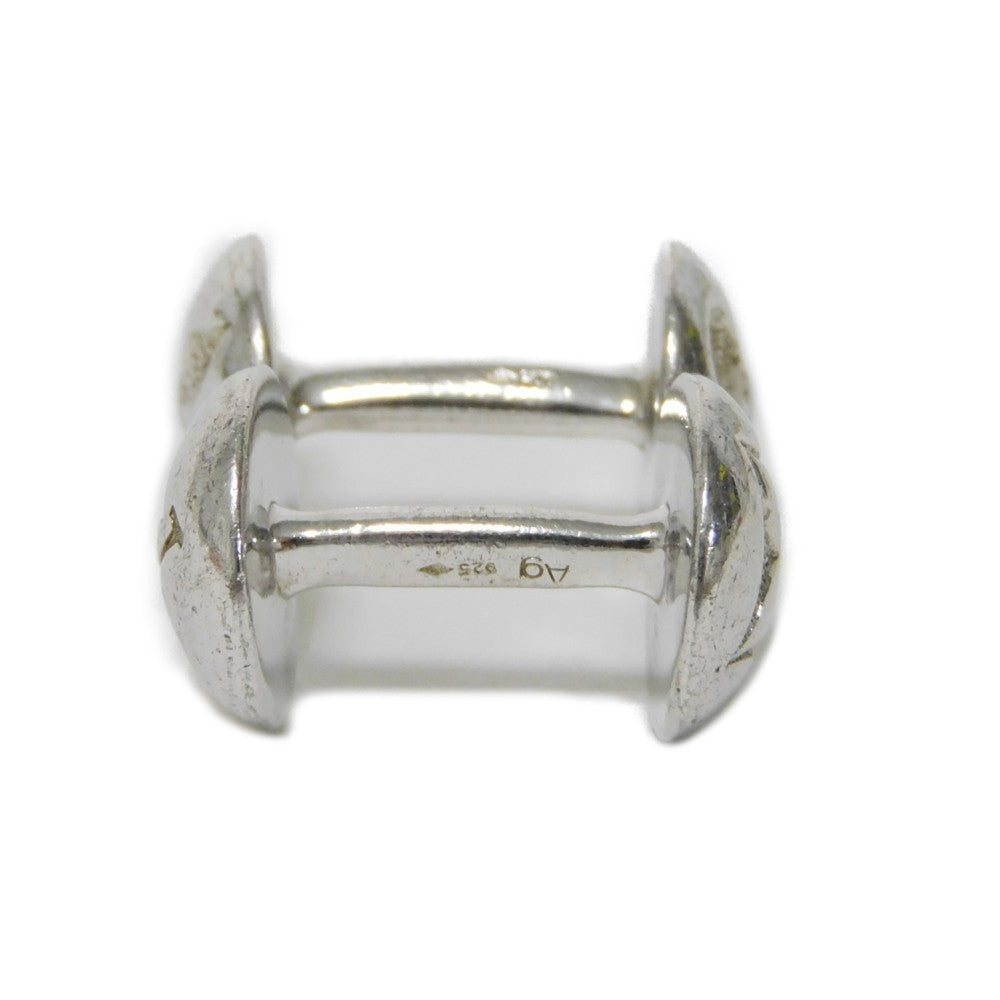 LOUIS VUITTON cuffs M30976 Ag925 Silver Monogram Flower Buton de Manchette motif