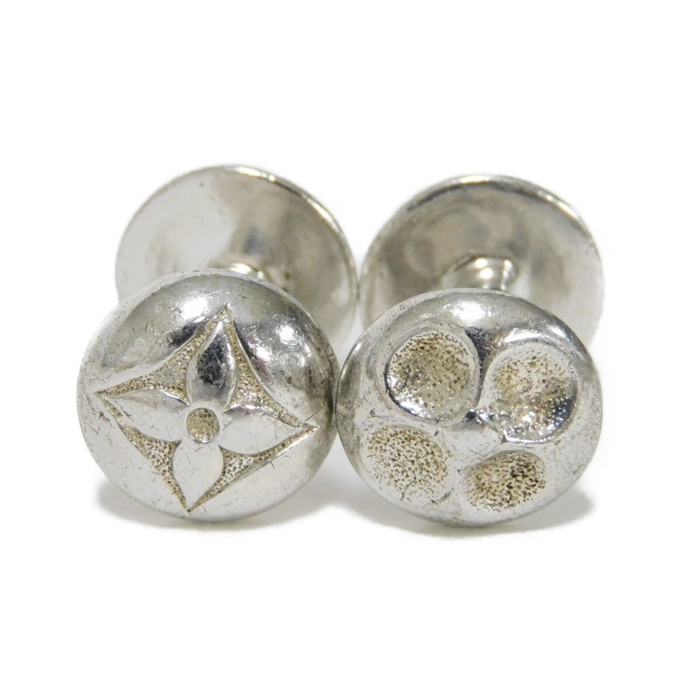 LOUIS VUITTON cuffs M30976 Ag925 Silver Monogram Flower Buton de Manchette motif
