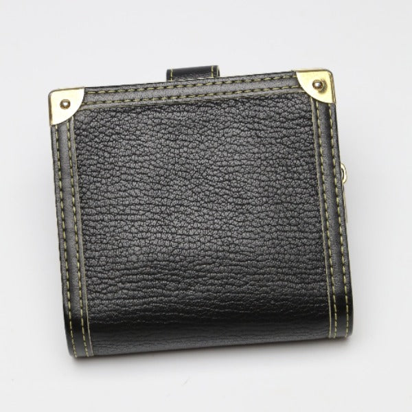 LOUIS VUITTON Bifold Wallet M91828 leather black Fastener Coin Pocket Suhari Compact zip mens(Unisex) Used