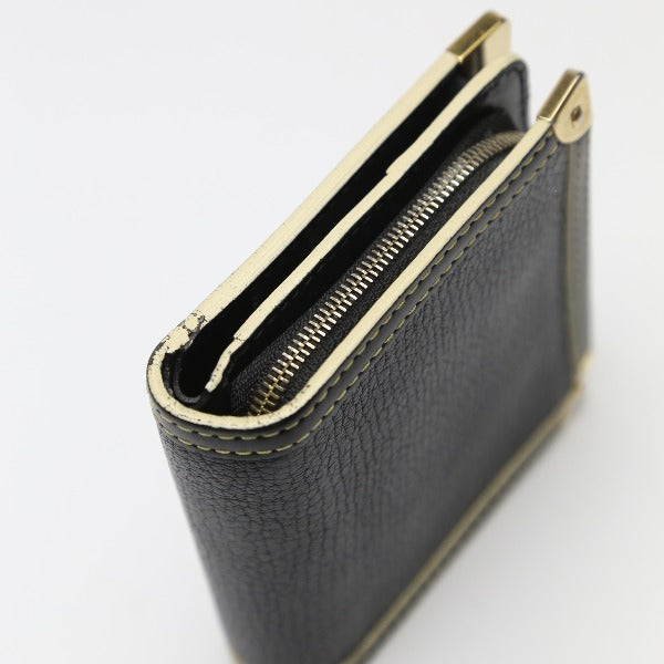 LOUIS VUITTON Bifold Wallet M91828 leather black Fastener Coin Pocket Suhari Compact zip mens(Unisex) Used