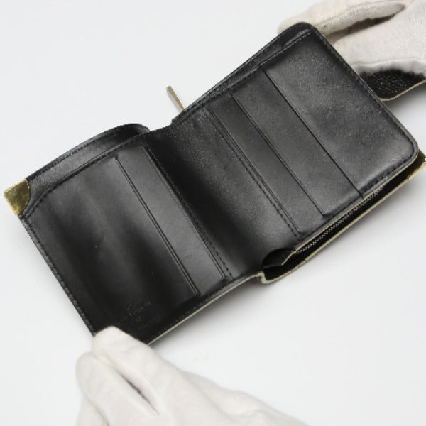 LOUIS VUITTON Bifold Wallet M91828 leather black Fastener Coin Pocket Suhari Compact zip mens(Unisex) Used