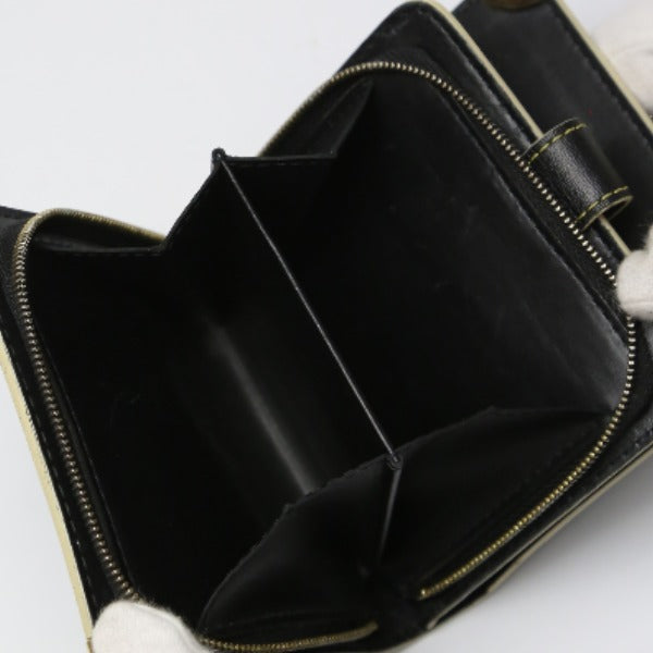 LOUIS VUITTON Bifold Wallet M91828 leather black Fastener Coin Pocket Suhari Compact zip mens(Unisex) Used