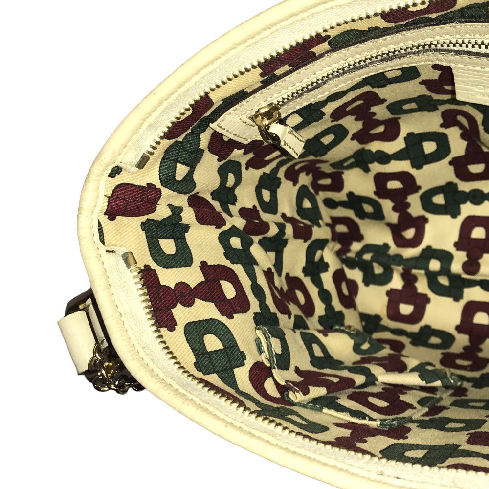 GUCCI Shoulder Bag 144388 001013 GG canvas Beige white Cross body Sherry line Women Used
