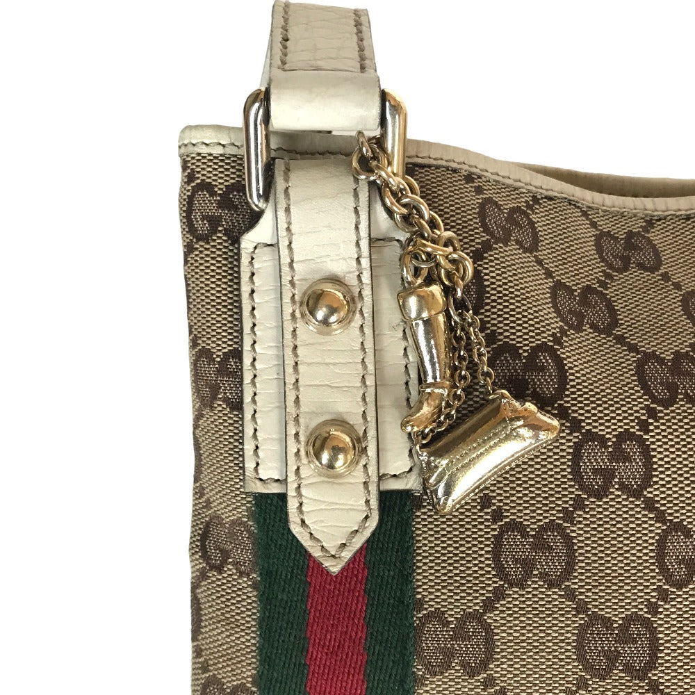 GUCCI Shoulder Bag 144388 001013 GG canvas Beige white Cross body Sherry line Women Used