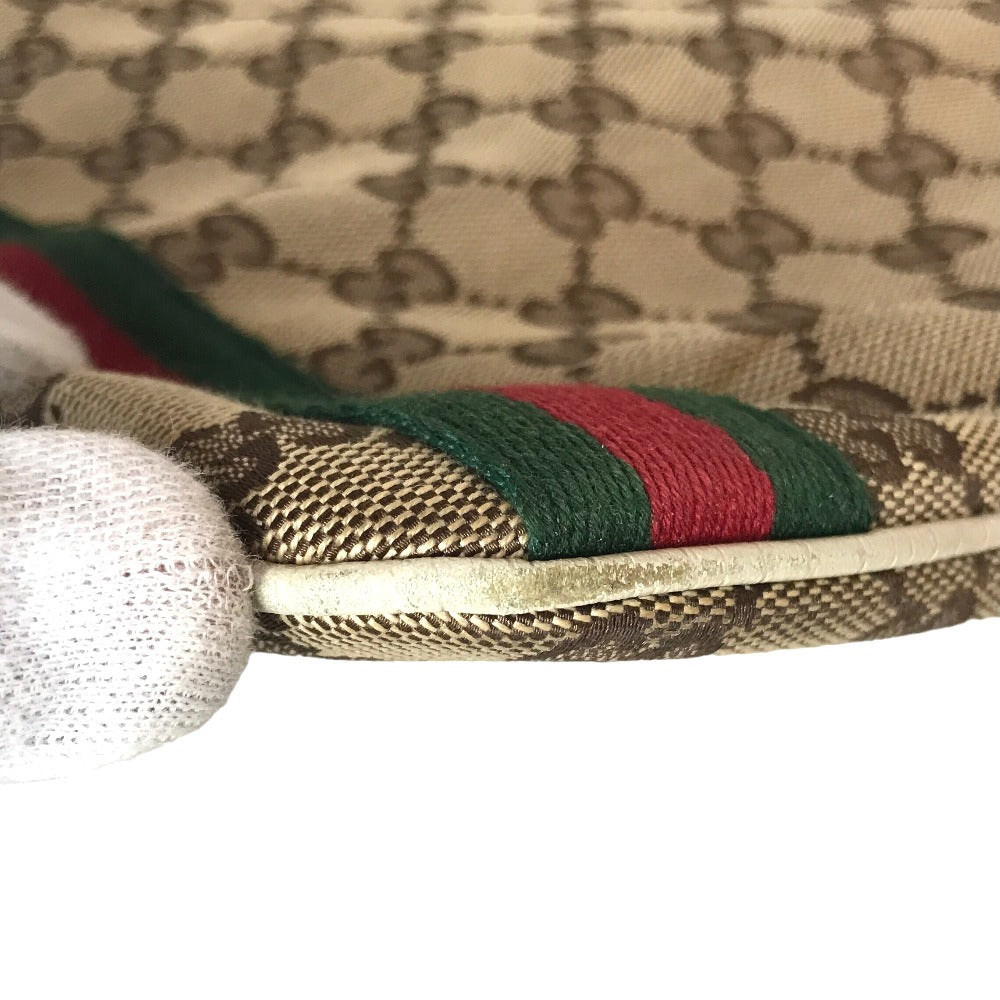 GUCCI Shoulder Bag 144388 001013 GG canvas Beige white Cross body Sherry line Women Used