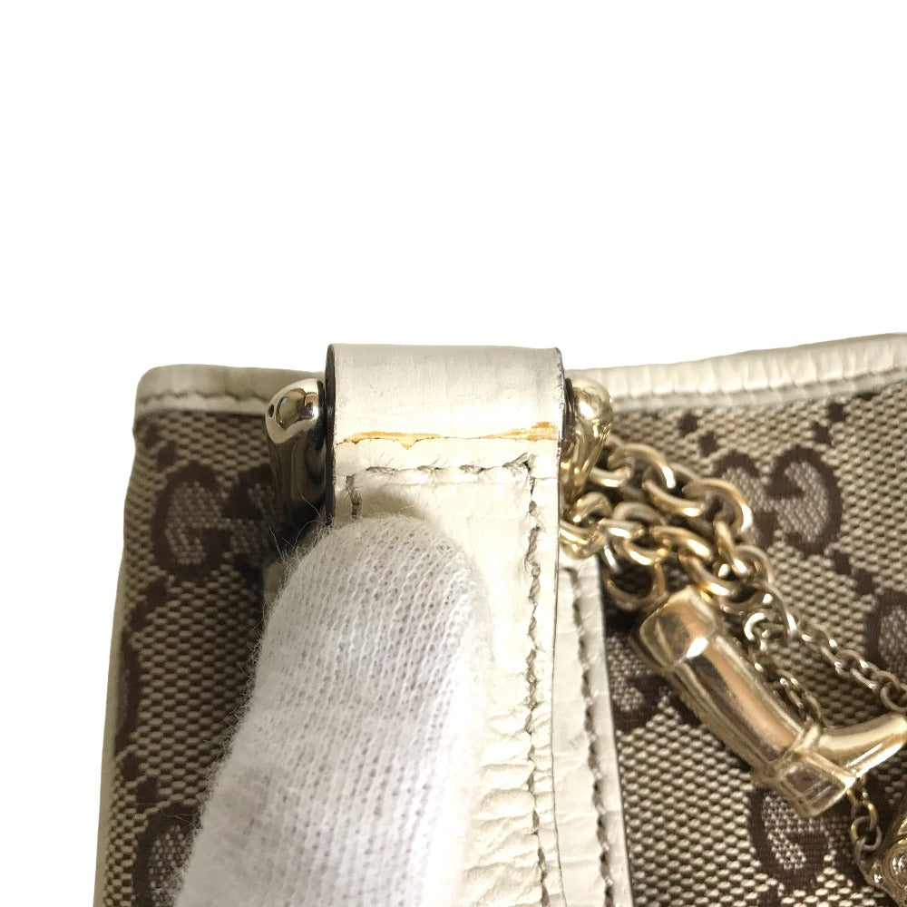 GUCCI Shoulder Bag 144388 001013 GG canvas Beige white Cross body Sherry line Women Used