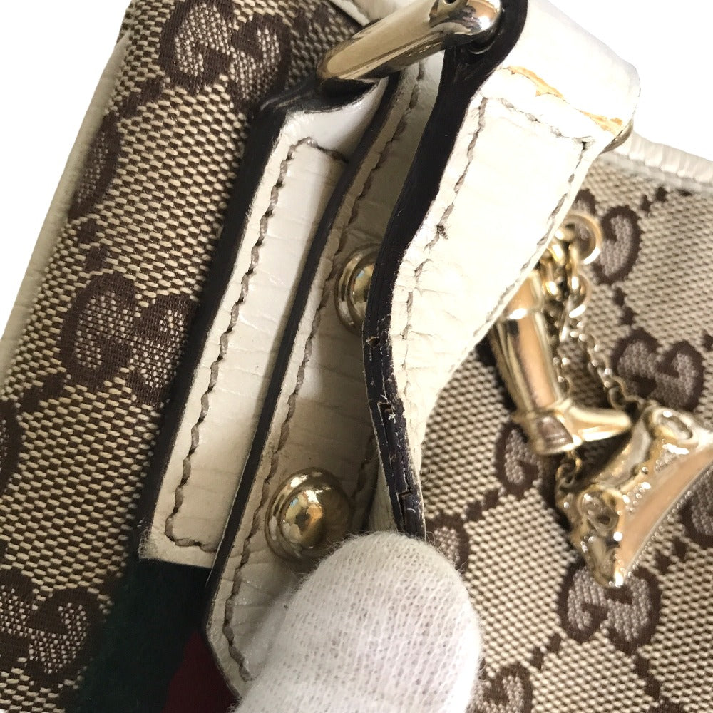 GUCCI Shoulder Bag 144388 001013 GG canvas Beige white Cross body Sherry line Women Used