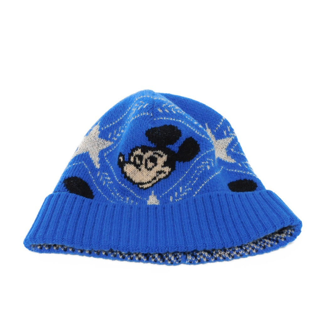GUCCI Knit cap 604032 4GA50 4300 Wool: 90(%) x Alpaca: 10(%) blue Disney Mickey Mouse Women M Used