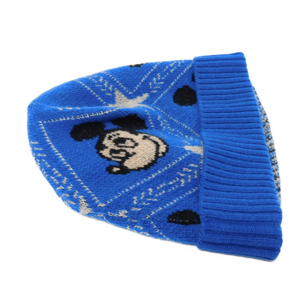 GUCCI Knit cap 604032 4GA50 4300 Wool: 90(%) x Alpaca: 10(%) blue Disney Mickey Mouse Women M Used