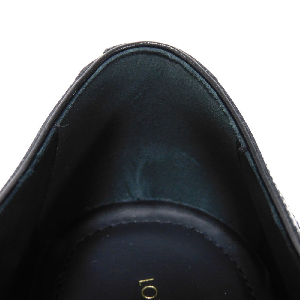 LOUIS VUITTON Dress shoes 1A3PDN Denim canvas x cowhide leather Indigo LV logo Voltaire Rhine Derby 5