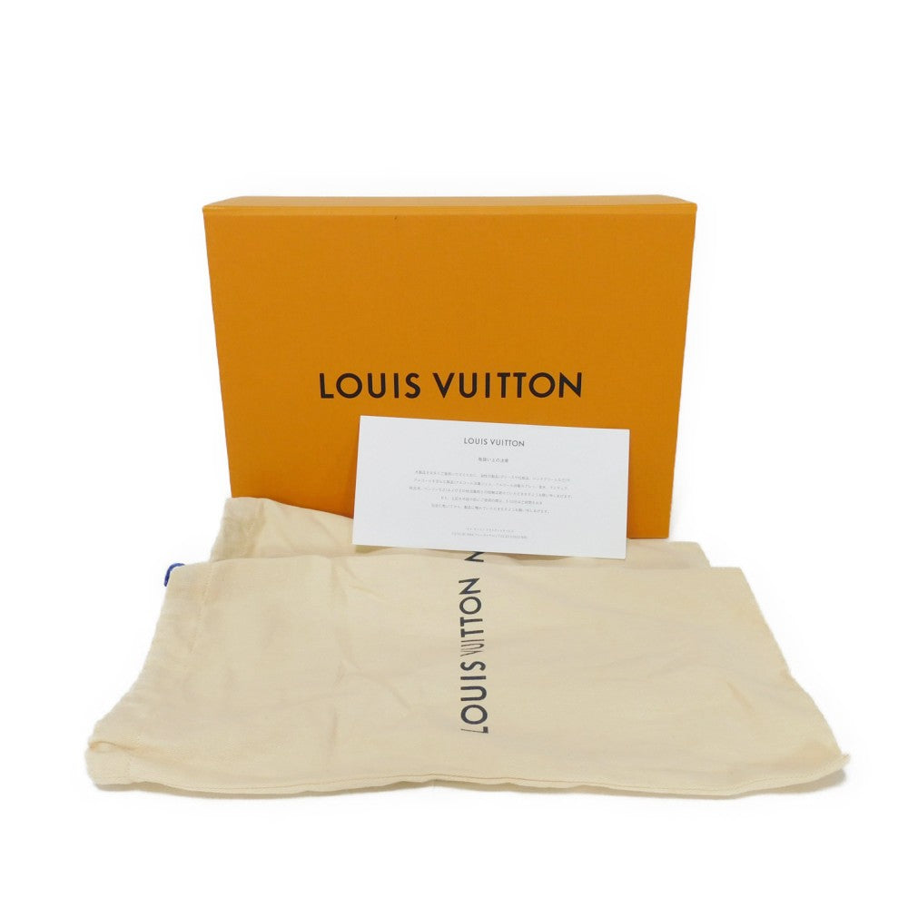 LOUIS VUITTON Dress shoes 1A3PDN Denim canvas x cowhide leather Indigo LV logo Voltaire Rhine Derby 5