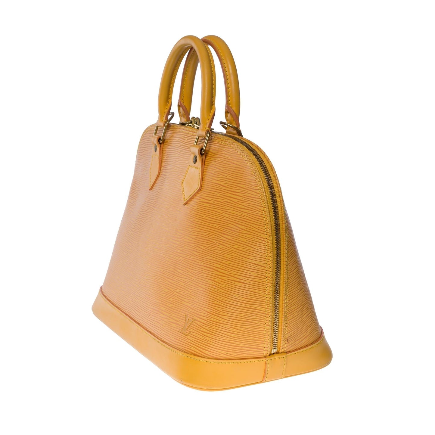 LOUIS VUITTON Alma handbag in Yellow epi leather with gold hardware