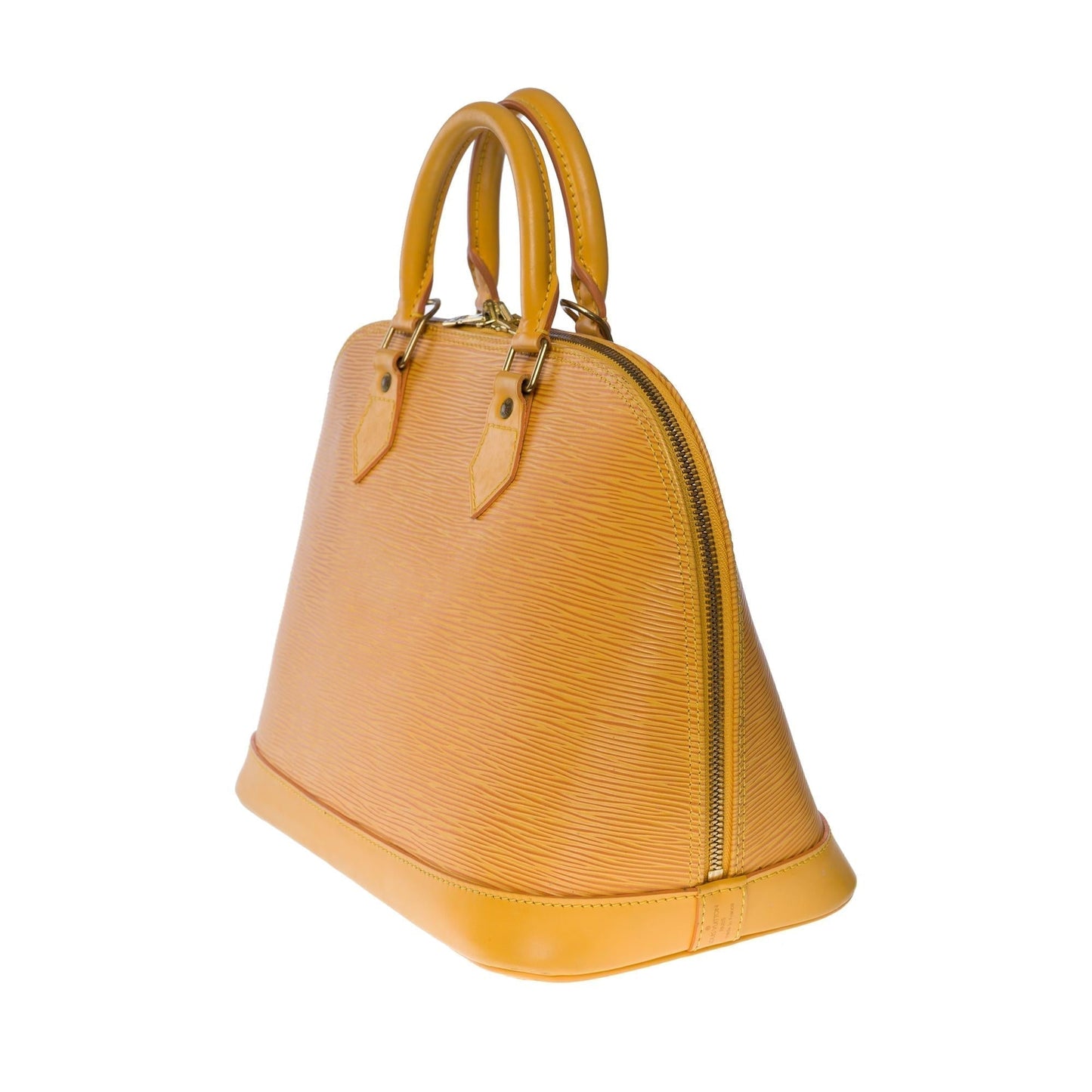 LOUIS VUITTON Alma handbag in Yellow epi leather with gold hardware