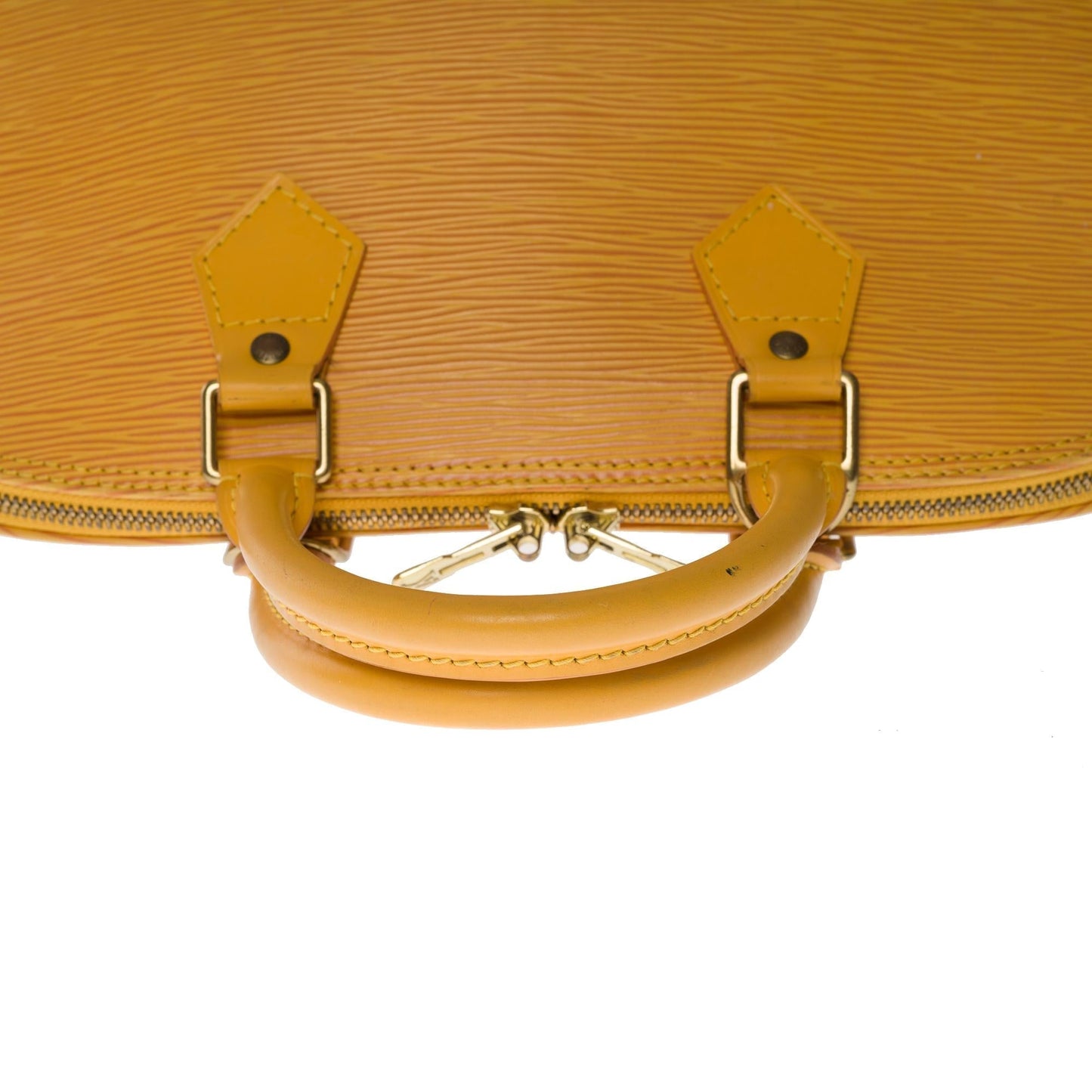 LOUIS VUITTON Alma handbag in Yellow epi leather with gold hardware