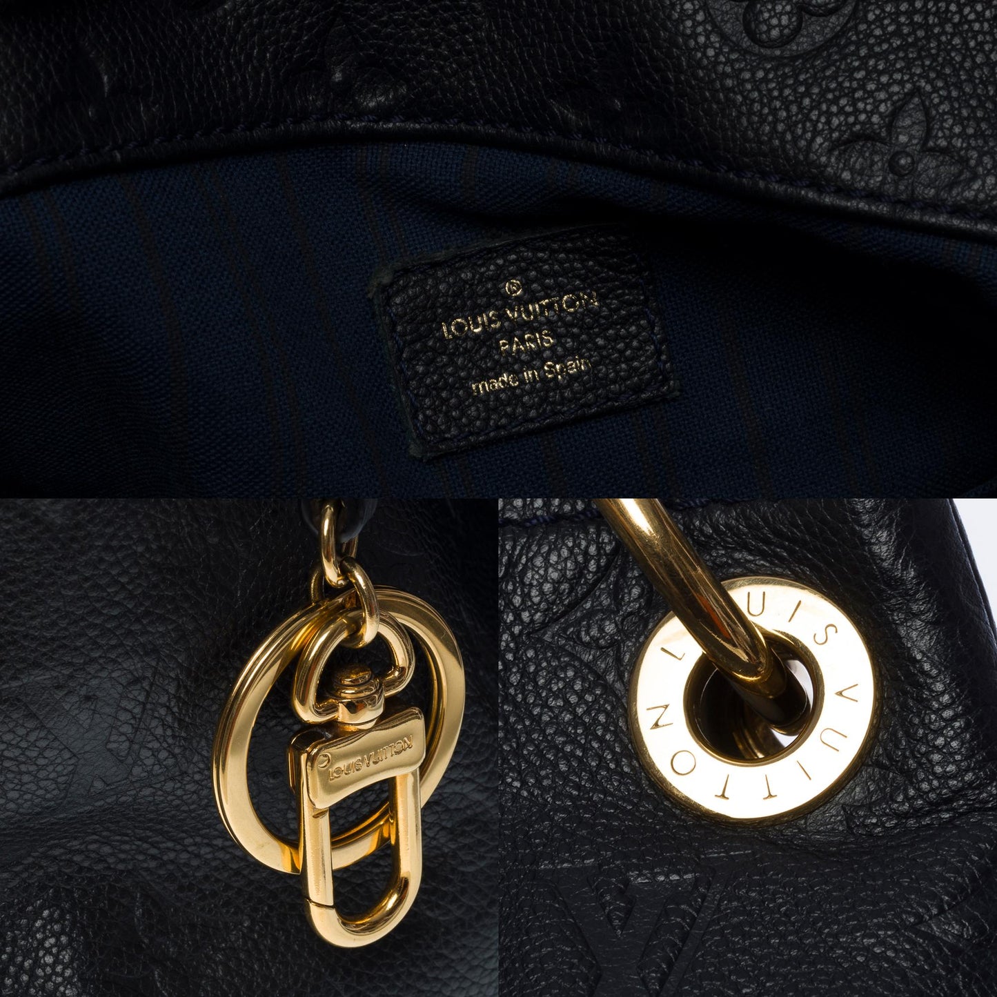 LOUIS VUITTON Artsy MM Hobo bag in dark blue monogram calfskin leather, GHW