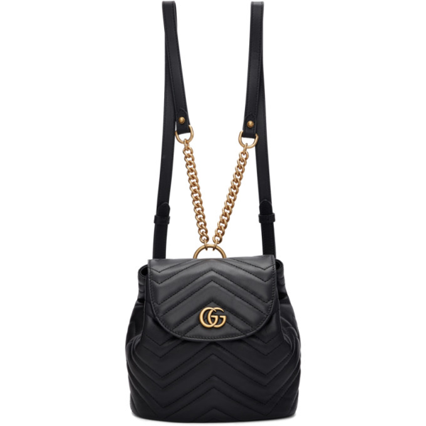Gucci Marmont Quilted Leather Backpack in Black