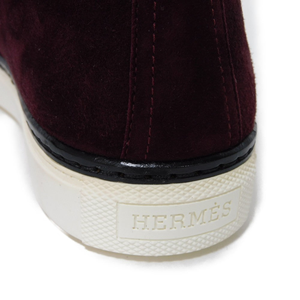 HERMES sneakers suede Bordeaux Bookplate Jimmy 35