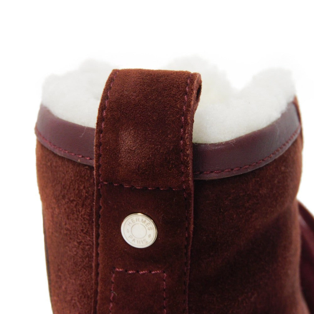 HERMES sneakers suede Bordeaux Bookplate Jimmy 35
